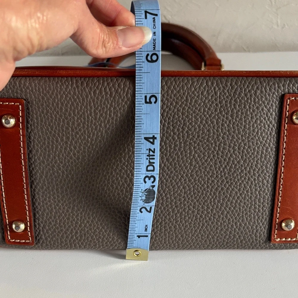 Dooney & Bourke Pebble Grain Zip Zip‎ Satchel, Elephant Gray Leather Handbag